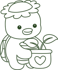 Outline of Kawaii japanese mythology Kappa sticker cute.
Coloring pages of Cute kappa mascot ghost japanese.