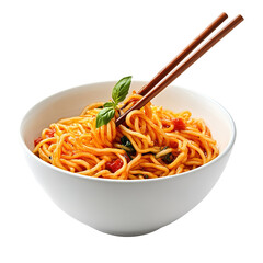 Tomato and Peppers Sauce Spaghetti Dish in a Greek Restaurant in Athens