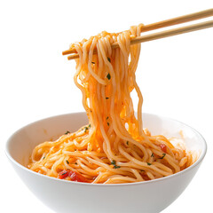 Tomato and Peppers Sauce Spaghetti Dish in a Greek Restaurant in Athens