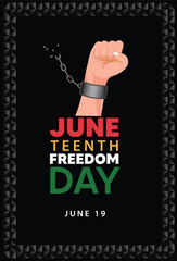Juneteenth freedom day June 19 vector poster