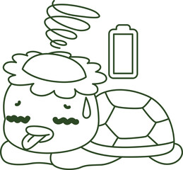 Outline of Kawaii japanese mythology Kappa sticker cute.
Coloring pages of Cute kappa mascot ghost japanese.