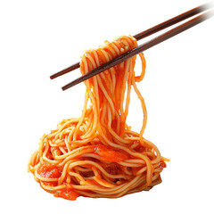 Tomato and Peppers Sauce Spaghetti Dish in a Greek Restaurant in Athens