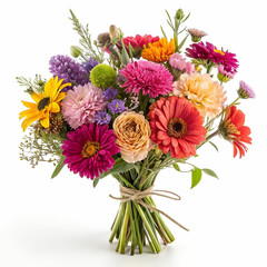 bouquet of flowers with a white background