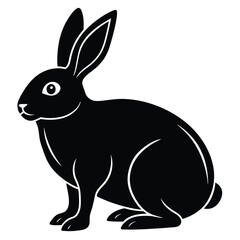 Minimalist Black Rabbit Silhouette Clean Design