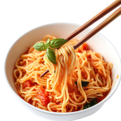 Tomato and Peppers Sauce Spaghetti Dish in a Greek Restaurant in Athens