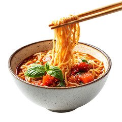 Tomato and Peppers Sauce Spaghetti Dish in a Greek Restaurant in Athens