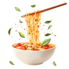 Tomato and Peppers Sauce Spaghetti Dish in a Greek Restaurant in Athens