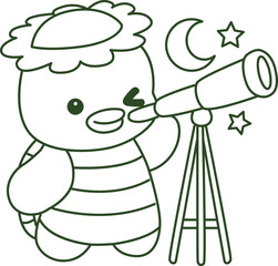 Outline of Kawaii japanese mythology Kappa sticker cute.
Coloring pages of Cute kappa mascot ghost japanese.