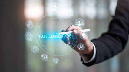Compliance and regulation concept ,internal policies and procedures ,Minimize legal and financial risks ,internal policies and procedures ,regulations and standards ,comply with business policies