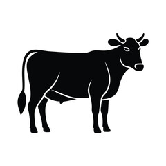 Simple Cow Design Black and White Minimalist