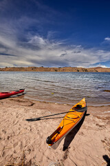 Lake Titicaca from the upper slopes of Taquile Island reveal the vast beauty and serenity of this...