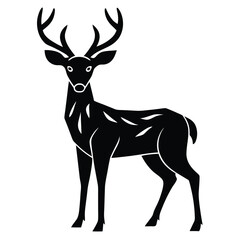 Black and White Deer Silhouette Minimalist Design