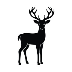 Minimalist Deer Illustration Black and White