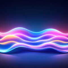 Abstract Neon Wave Background Design