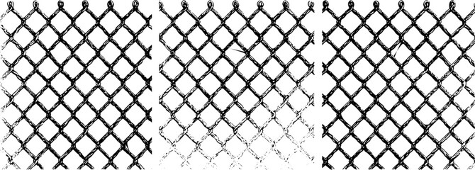 Intricate engraved set of metal mesh textures for design and decoration