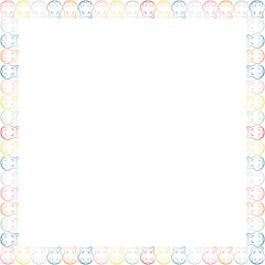 Hippopotamus drawing frame. Wildlife animal on white background border with empty space for your text.