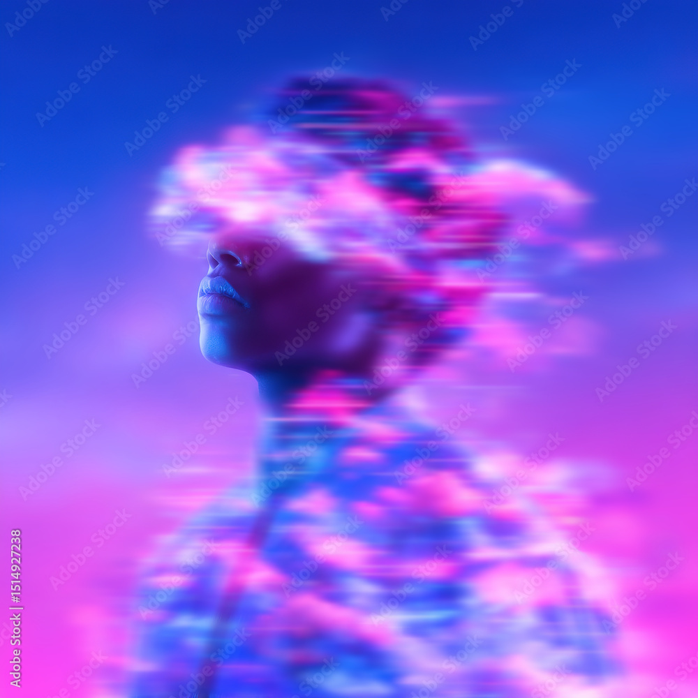 Poster capturing the essence of dreams in vibrant colors and abstract forms