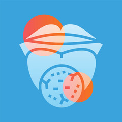 Oral microflora glassmorphism illustration.