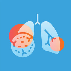 Respiratory microflora  glassmorphism illustration.