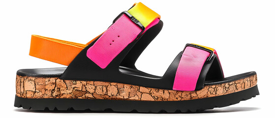 Colorful Kids Sandals With Cork Platform
