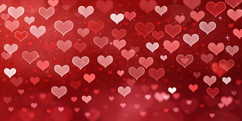 Photo of Elegant hearts in varying shades of red and white create a romantic background