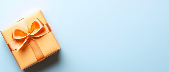 Pastel Orange Gift Box With Ribbon