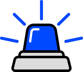 Blue Siren Icon For Warning Alerts