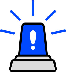 Blue Siren Icon With Clear Black Line