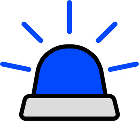Blue Siren Icon For Security Notifications
