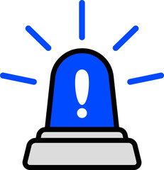 Minimal Blue Siren Icon With Black Line