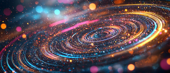 Abstract Colorful Spiral Galaxy Design