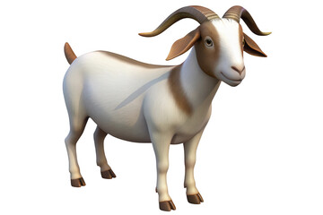 Fototapeta premium Adorable cartoon goat with brown markings