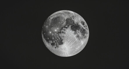 Crescent moon with detailed surface features against black sky