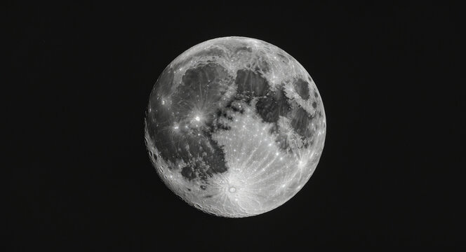 Crescent moon with detailed surface features against black sky