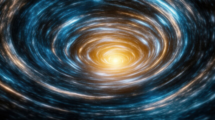 Cosmic swirl of vibrant colors creates mesmerizing vortex, drawing viewer into its luminous