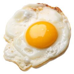 Sunny-Side Up: A close-up shot of a single, perfectly cooked fried egg, with a vibrant yellow yolk and delicate, lightly browned whites. A culinary delight.