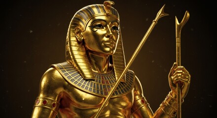 pharaoh golden statue king of egypt