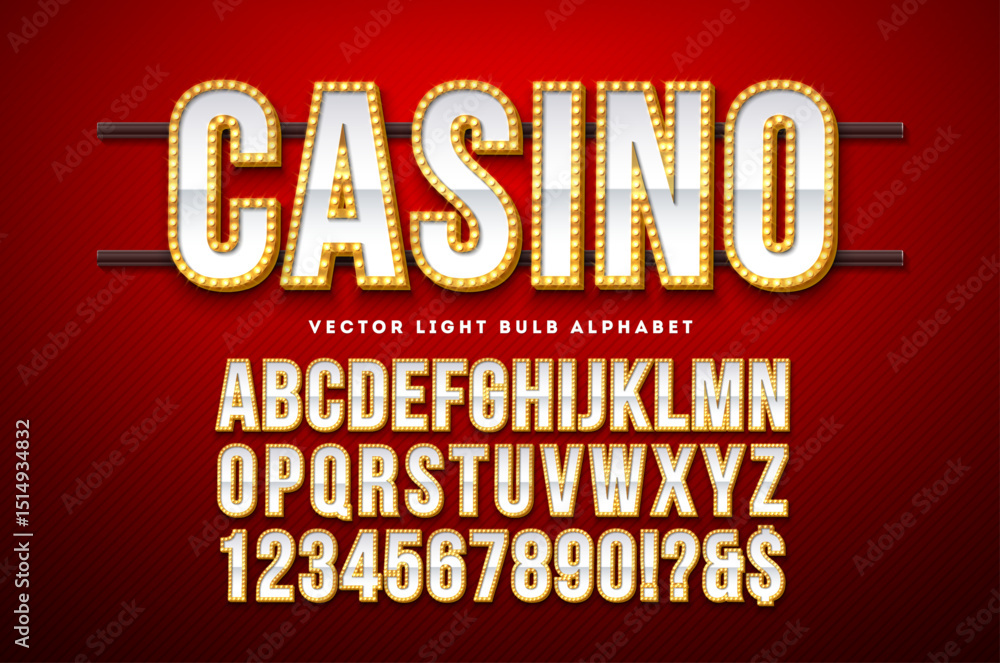 Fototapete vector 3d alphabet font with frame box and shadow on red background. modern typeface design collecti