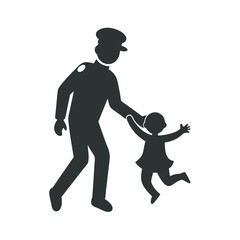 Police Officer Rescuing Child In Danger