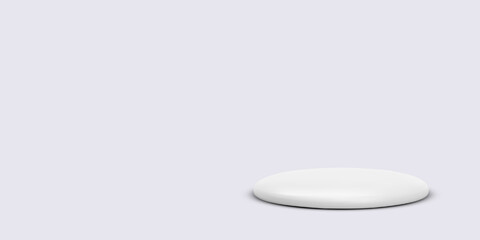 Winter Snowy Podium with Soft Shadows, Ideal for Christmas Product Display or Holiday Branding Scenes. Minimal Seasonal Design Element. Vector Illustration.