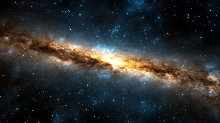 Fototapeta premium Stunning galaxy with swirling dark matter and bright core, showcasing cosmic beauty