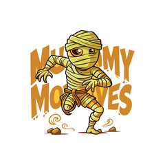 Obraz premium Cute Mummy Cartoon Character Halloween Spooky Fun Illustration