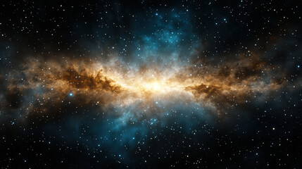 Fototapeta premium Cosmic dust illuminated by distant stars creates stunning view of universe