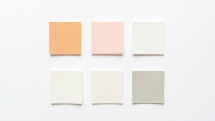 A collection of fifteen square paper swatches arranged in a grid on white, displaying a harmonious palette of muted, natural, and earthy tones. Ideal for graphic design, art, textiles, and creative co