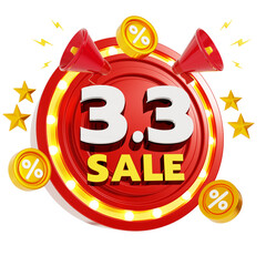 3.3 flash sale Promotion 3D Rendering