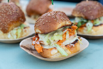 Buffalo chicken slider with coleslaw 