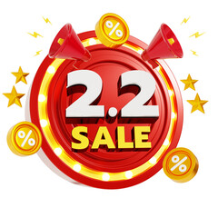 2.2 flash sale Promotion 3D Rendering