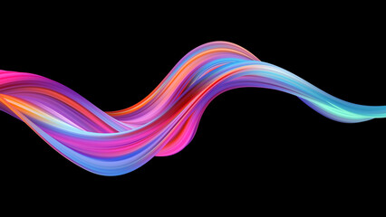 Colorful abstract swirl on a black background, ideal for modern designs and digital art.