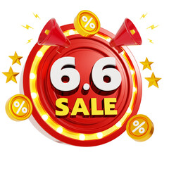 6.6 flash sale Promotion 3D Rendering