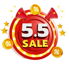 5.5 flash sale Promotion 3D Rendering
